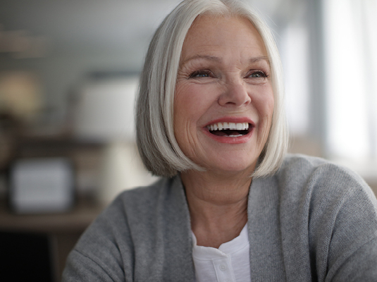 Middle-aged woman smiling